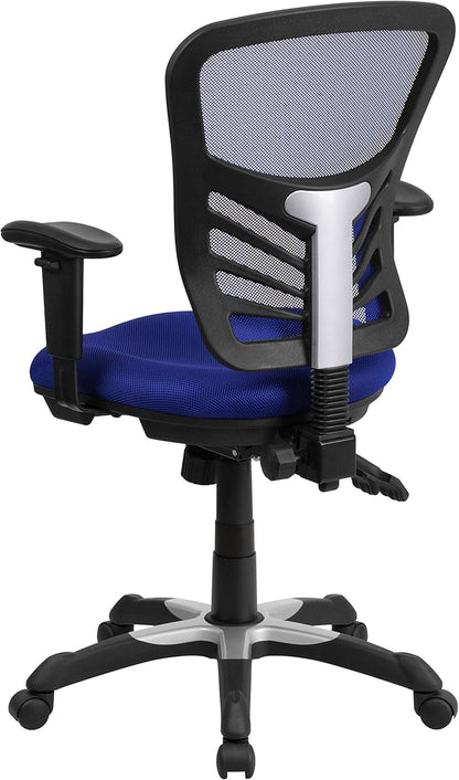 Flash Furniture Bureaustoel, metaal, blauw, 69 x 65 x 112 cm