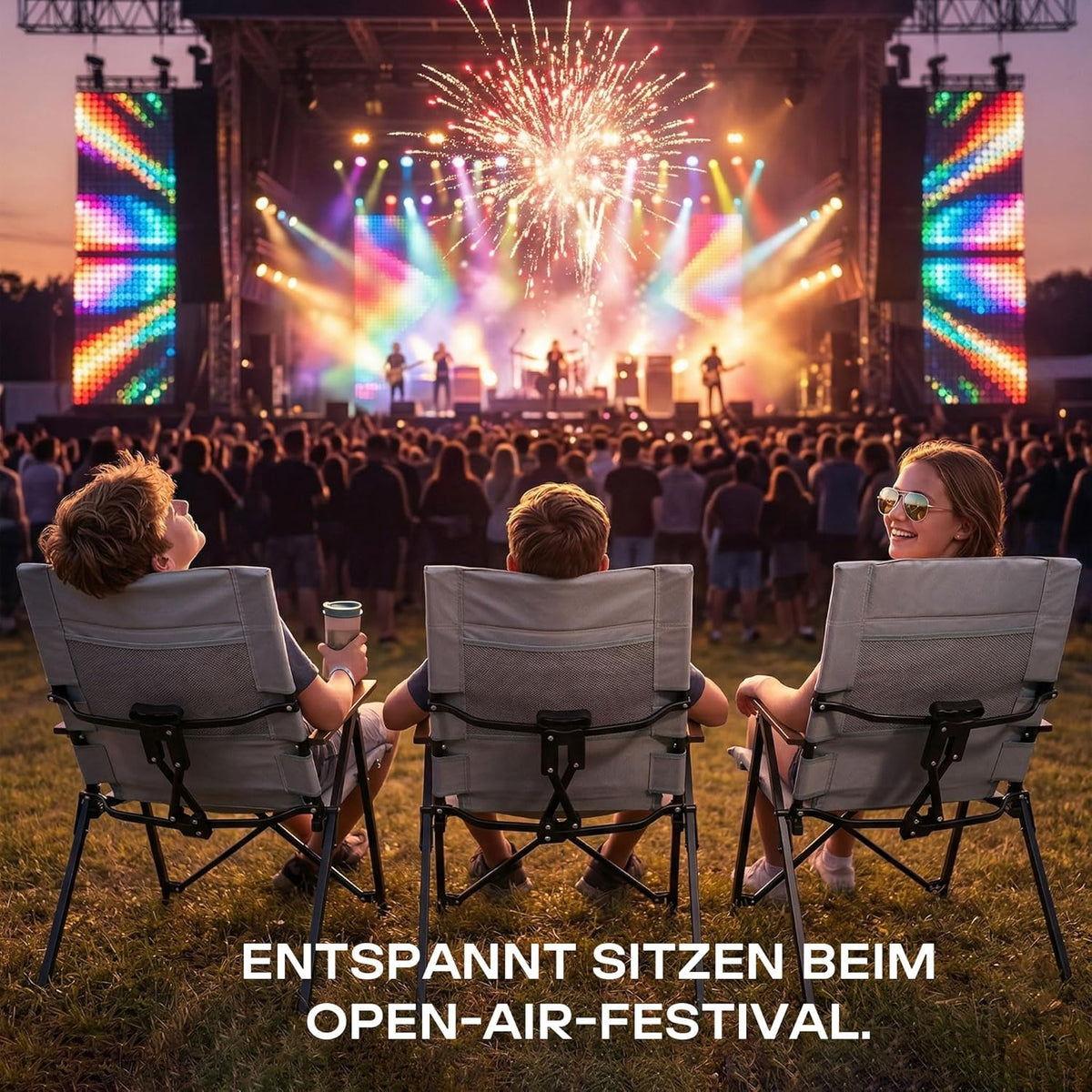 Opvouwbare campingstoel, draagbare outdoor gazonstoelen voor volwassenen, zwaar belastbaar, voor strand, vissen, picknick, concertsporten, inklapbare campingstoelen
