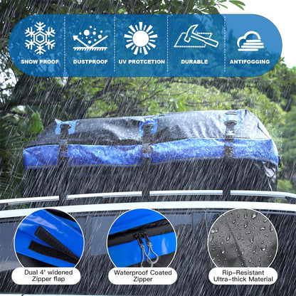 Autodaktas – Dakkoffer – Daktas – Dakbagagezak – Bagagebox – 26 Kubieke Voet Waterdicht – 10 Versterkte Riemen + 6 Deurhaken