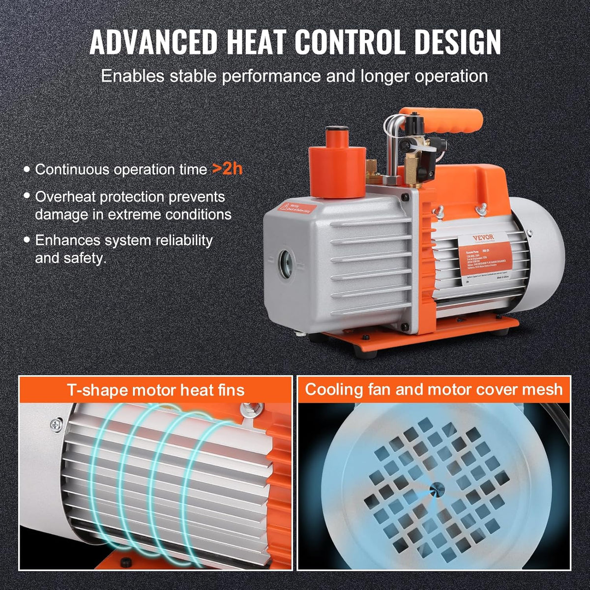 Vacuümpomp – Roterende Vacuümpomp – HVAC Vacuümpomp – Airconditioning Pomp – Koelpomp – 280 Watt Vermogen – 142 L/min Snelheid