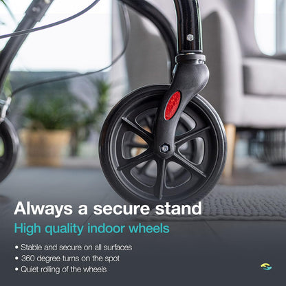 HELAVO slim rollator voor thuis - Lichtgewicht en opvouwbare rollator voor thuis met dienblad