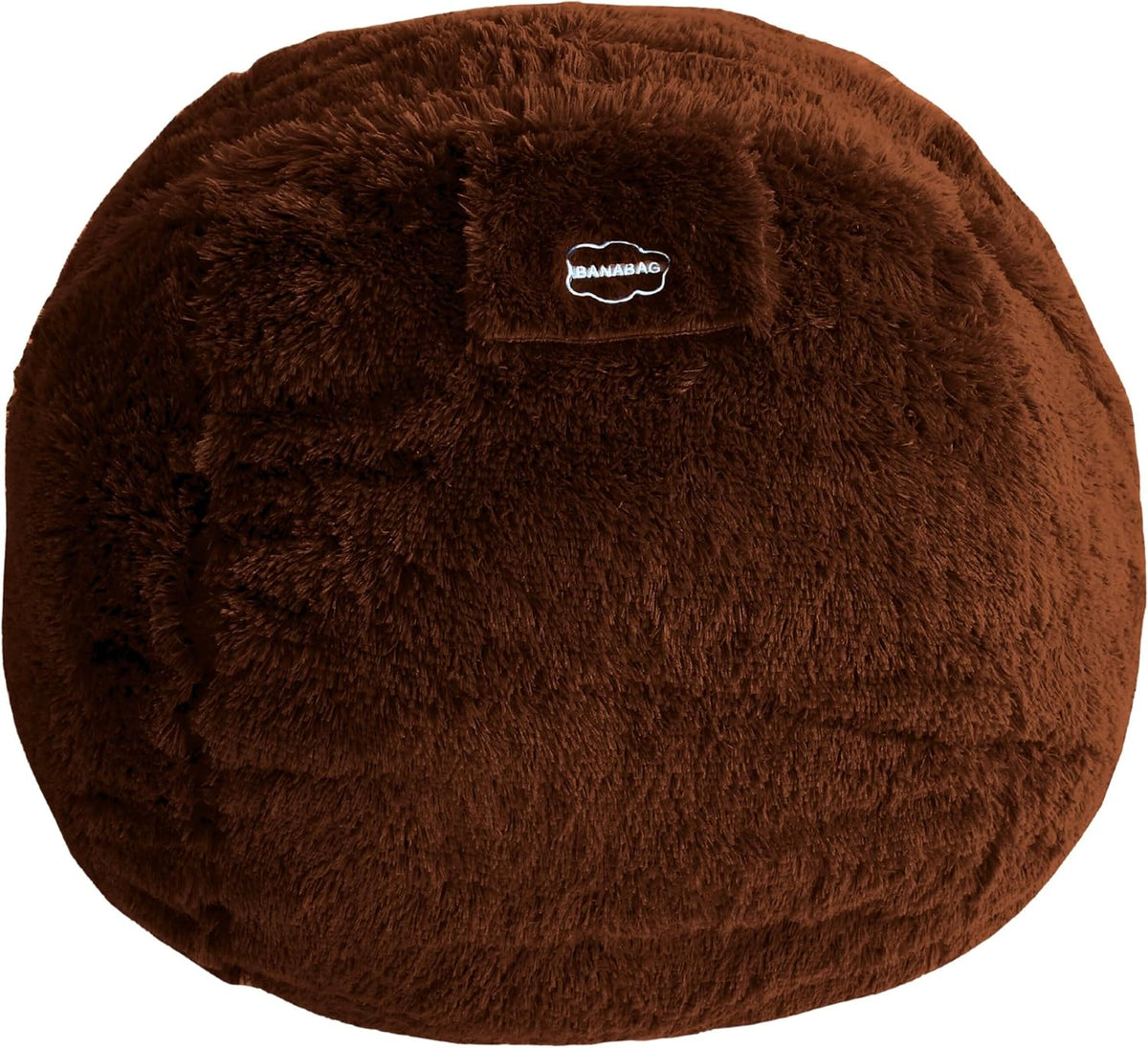 Bananair - Reuzenpoef XXL in bont - Zacht & Comfortabel - Machinewasbaar Hoes - Royaal gewatteerd, Premium Kwaliteit - Grote Zitzak Bed, Bean Bag (Chocolade, 120 cm)