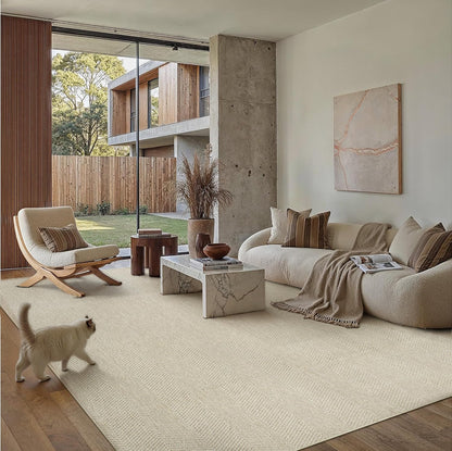 PureCozy Jute Look Woonkamer Tapijt 300x400cm Lichtbruin Groot Vloerkleden Antislip Wasbaar Binnen Buiten Vloerkleed Slaapkamer Kantoor Ontspanningsruimte Carpet Balkon Patio Tuin Rug