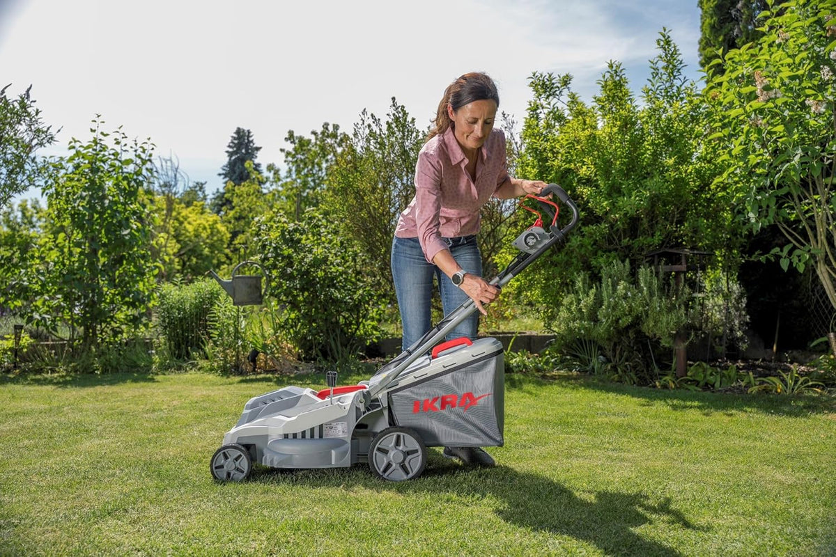 IKRA Elektrische Grasmaaier IERM 1638-1, 1600W, maaihoogte 30-75mm, maaibreedte 38cm, incl. reservemes
