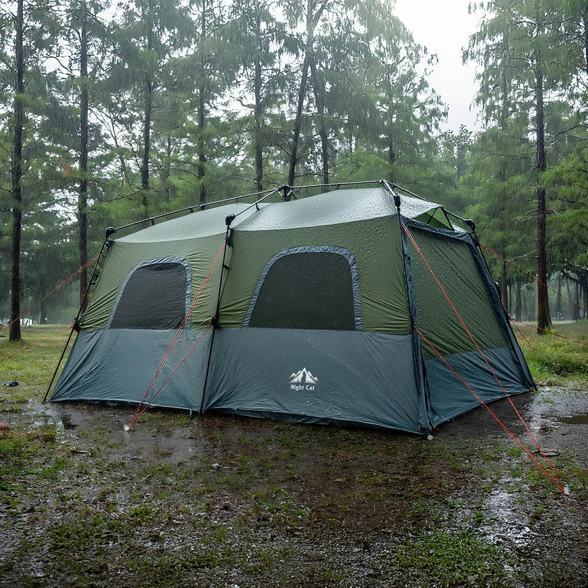 Night Cat Grote familietent voor 8 personen: instant cabinetent waterdicht voor camping glamping in park tuin