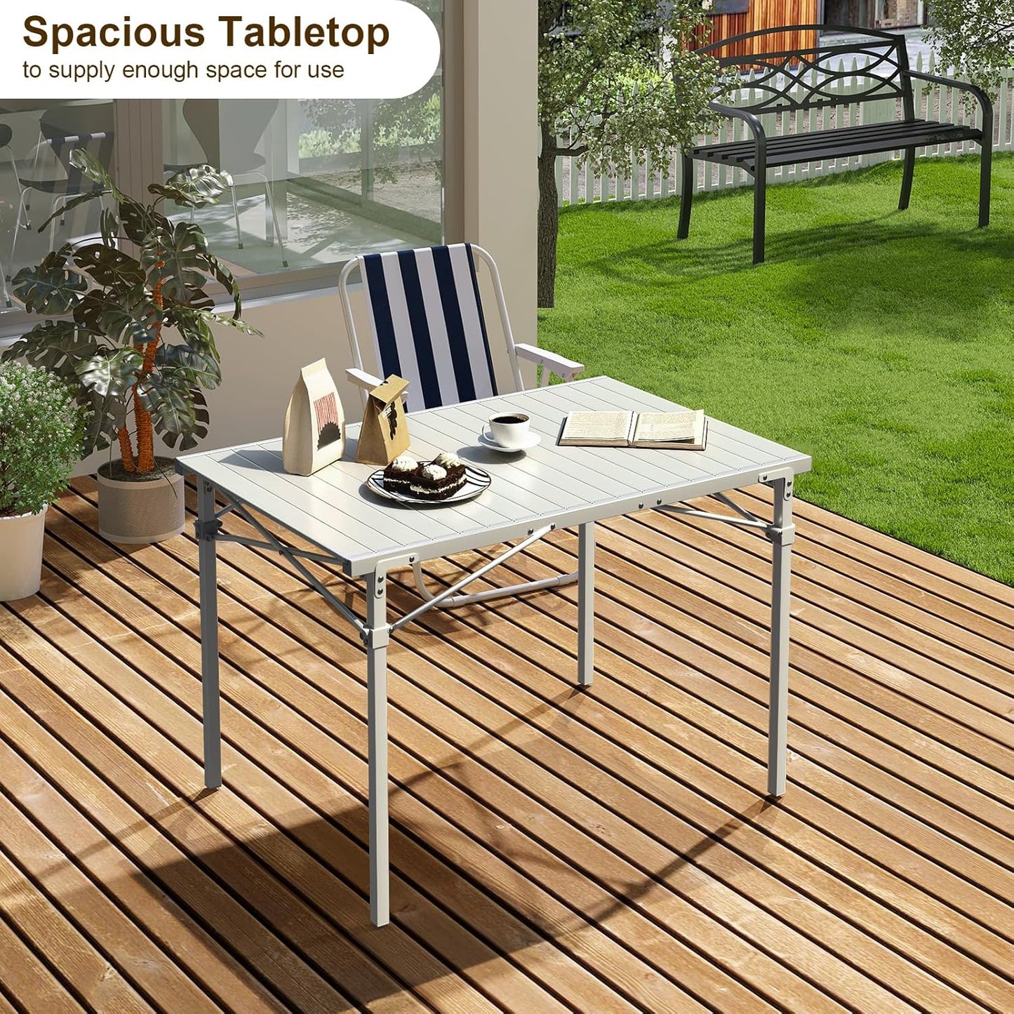 Campingtafel - Vouwtafel - Klaptafel - Draagbare - met Draagtas - voor Buiten - Binnen - Achtertuin - Tuin - Barbecue - Aluminium - 104 x 69 x 70cm - Zilver