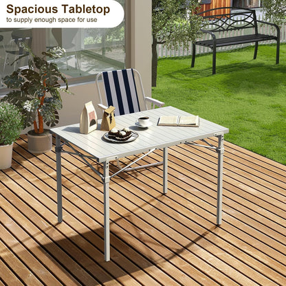 Campingtafel - Vouwtafel - Klaptafel - Draagbare - met Draagtas - voor Buiten - Binnen - Achtertuin - Tuin - Barbecue - Aluminium - 104 x 69 x 70cm - Zilver