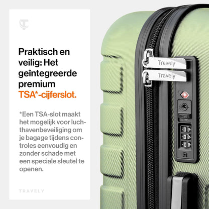 Polycarbonaat Kofferset 77cm + 67cm + 55cm - zeer robuuste hardschalige koffer met zachte wielen & TSA-slot, reiskoffer, koffer & trolley, reiskoffer met wielen