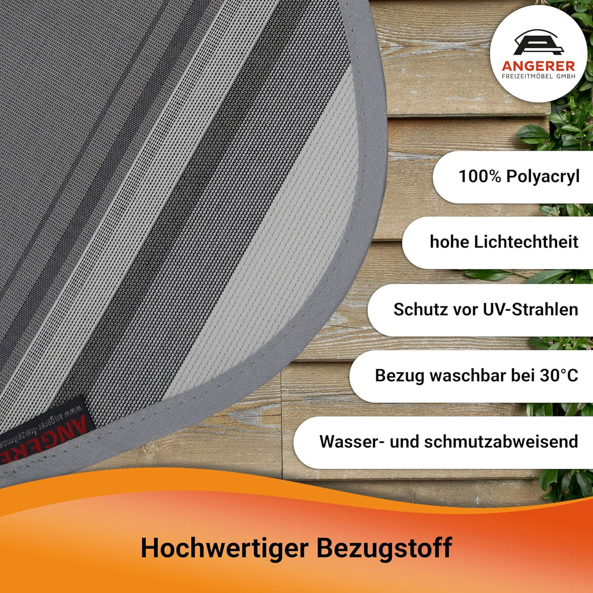 Angerer Klemluifel Dralon nr. 2800, grijs, 400 cm