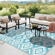 Buiten Vloerkleed - Buitenkleden - Buitentapijt - Opvouwbaar - UV-bestendig - Waterdicht - Buitenmatten - voor Buiten - Balkon - Strand - Picknick -Terras - Rechthoekig - 240 x 300 cm - Turquoise