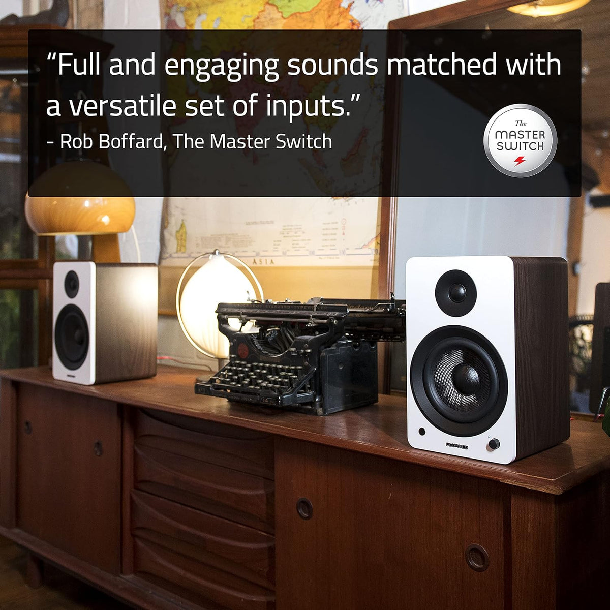 Fluance Ai61 2-weg 2.0 stereo boekenplankluidsprekers met 6,5 inch drivers, 120 W versterker voor draaitafel, tv, pc en Bluetooth 5 draadloze muziekstreaming - RCA, optisch, USB & Sub Out (Lucky