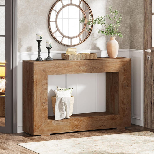 Tribesigns Farmhouse Console Table, 47 Inch Entrance Console Table with Storage, Industrial Hall Accent Table for Living Room, Entrance