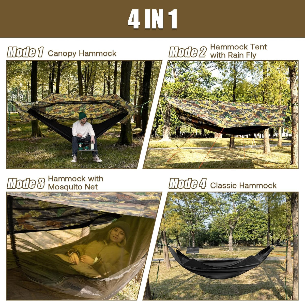 Night Cat Mosquito Net Hammock: One Piece Design Hammock with Tarpaulin, Lightweight, Portable for 1 Person, Camping, Hiking