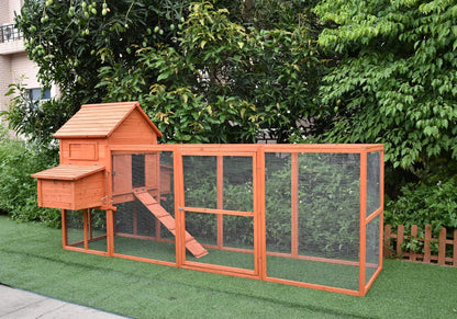 Wooden Chicken Coop with Run – Outdoor Animal House – 310x150x150cm - QUORE