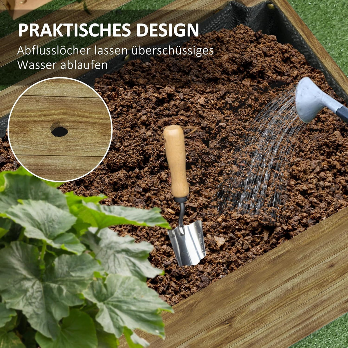 Outsunny Hochbeet Pflanzkasten mit Rankgitter,Rolle,Spalier Pflanzkübel Blumenkasten Holz,Gartenspalier 76x30x155cm für Garten Balcony Terrasse,Blumenkübel für Kletterpflanzen Korbpflanzen, Blumen - QUORE