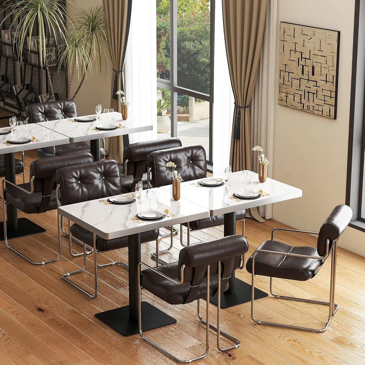 ZL ZELing 80cm Ronde Gesinterde Steen Eettafel, Hoogglans Sneeuw Berg Wit, Moderne Minimalistische Keuken Tafel met Metalen Benen voor Home Cafe Restaurant
