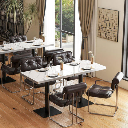 ZL ZELing 80cm Ronde Gesinterde Steen Eettafel, Hoogglans Sneeuw Berg Wit, Moderne Minimalistische Keuken Tafel met Metalen Benen voor Home Cafe Restaurant