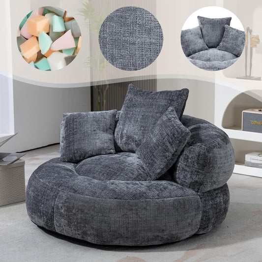 Lazy Sofa Durable Comfort Lounger High Back Bean Bag with Three Cushions for Adults and Children, Indoor & Outdoor, Single Gaming Sofa, Chair for Bedroom, Office - QUORE