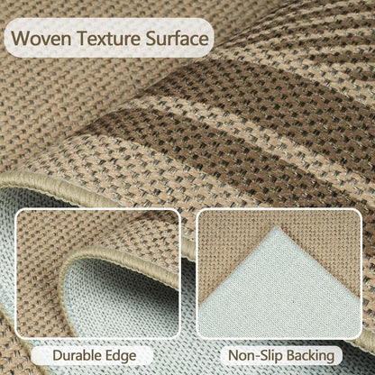 Famibay Tapijten voor woonkamer, groot, 200 x 290 cm, wasbare tapijten voor slaapkamer, jutelook, antislip vloerkleed voor woonkamer, slaapkamer, eetkamer, bruin