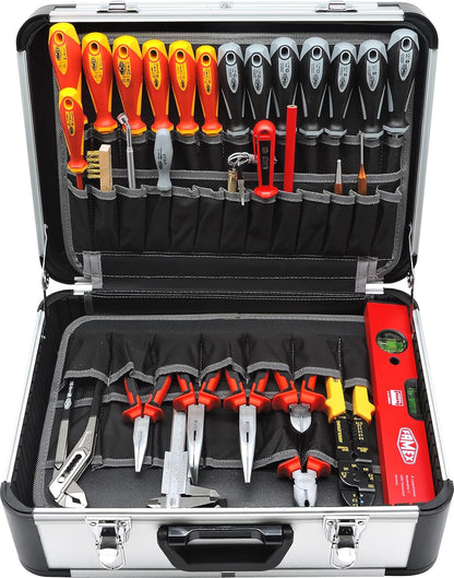 FAMEX 419-43 Professionele aluminium gereedschapskoffer, 191-/275-delig, met omvangrijke gereedschapsset en steeksleutelset 4-32 mm