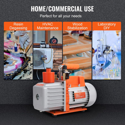 Vacuümpomp – Roterende Vacuümpomp – HVAC Vacuümpomp – Airconditioning Pomp – Koelpomp – 280 Watt Vermogen – 142 L/min Snelheid