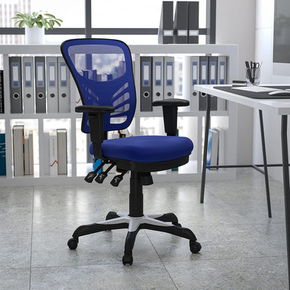 Flash Furniture Bureaustoel, metaal, blauw, 69 x 65 x 112 cm