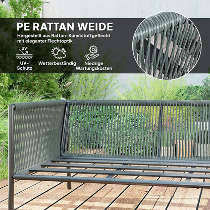 Loungeset – Tuinmeubelset – Buitenmeubels – Balkonset – Terrasmeubels – Weerbestendig Gepoedercoat Staal – Modulaire Opstelling Met Comfortabele Kussens