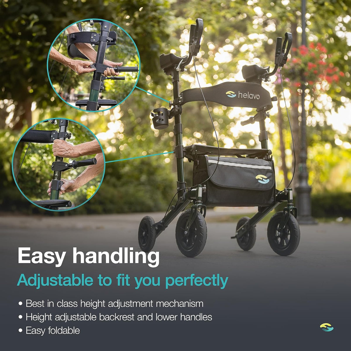helavo H1160-EU Stand Up Walker PU Tires Green