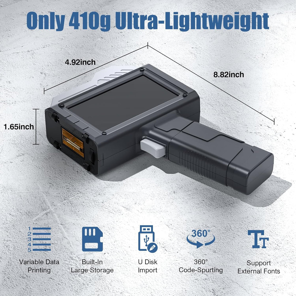 Draagbare handheld printer BT-HH6210B 25,4 mm draagbare inkjetprinter met sneldrogende inktpatronen voor datum, chargenummer, QR-code barcode