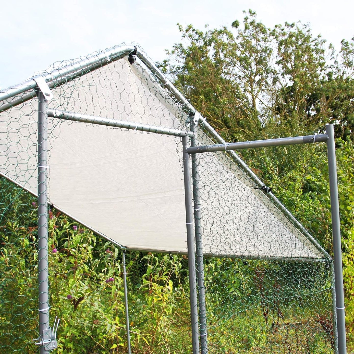 Freestanding Chicken coop Chicken coop Chicken enclosure 4m x 8m x 2m Free roof covers and feeding scoop - QUORE