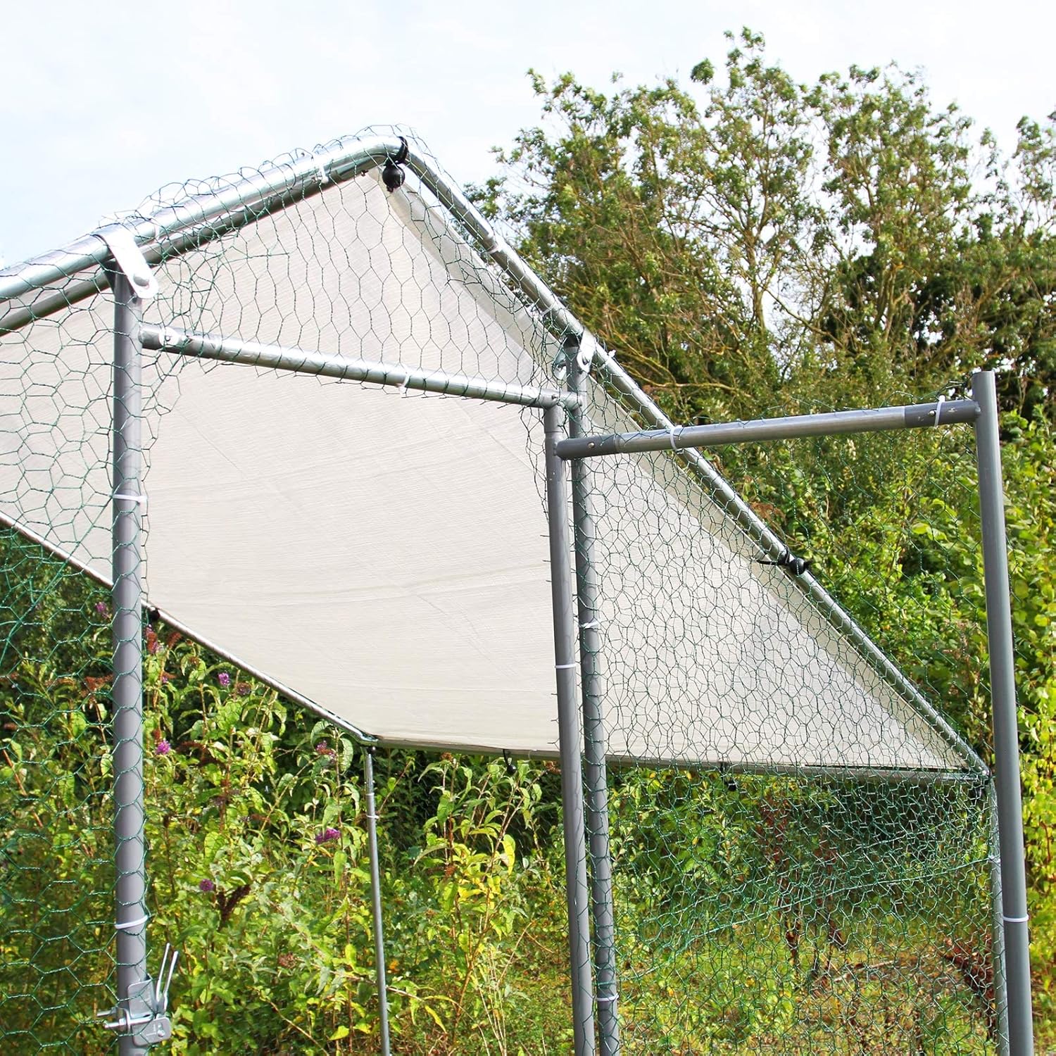 Freestanding Chicken coop Chicken coop Chicken enclosure 4m x 8m x 2m Free roof covers and feeding scoop - QUORE