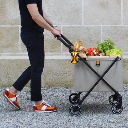 Boodschappentrolley Grijs – Winkelwagen – Winkelwagentje – Boodschappenwagen – Boodschappenkar – Tot 25 Kg Draagvermogen – 4 Draaibare Wielen