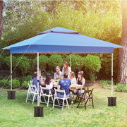 Paviljoen - Tuinpaviljoen - Partytent - Tuintent - Pop-up Kliksysteem - met 4 Muggennet Zijpanelen - Roldraagtas - Waterdicht - Stabiel - Dubbel Dak - UV-bescherming 50+ - 4 Zandzakken - voor Patio - Markt - Camping - 3.6 x 3.6 m - Blauw