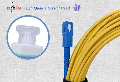 Elfcam® - Glasvezelkabel SC/UPC naar SC/UPC Monomode Simplex OS2 9/125µm, geel (200M)