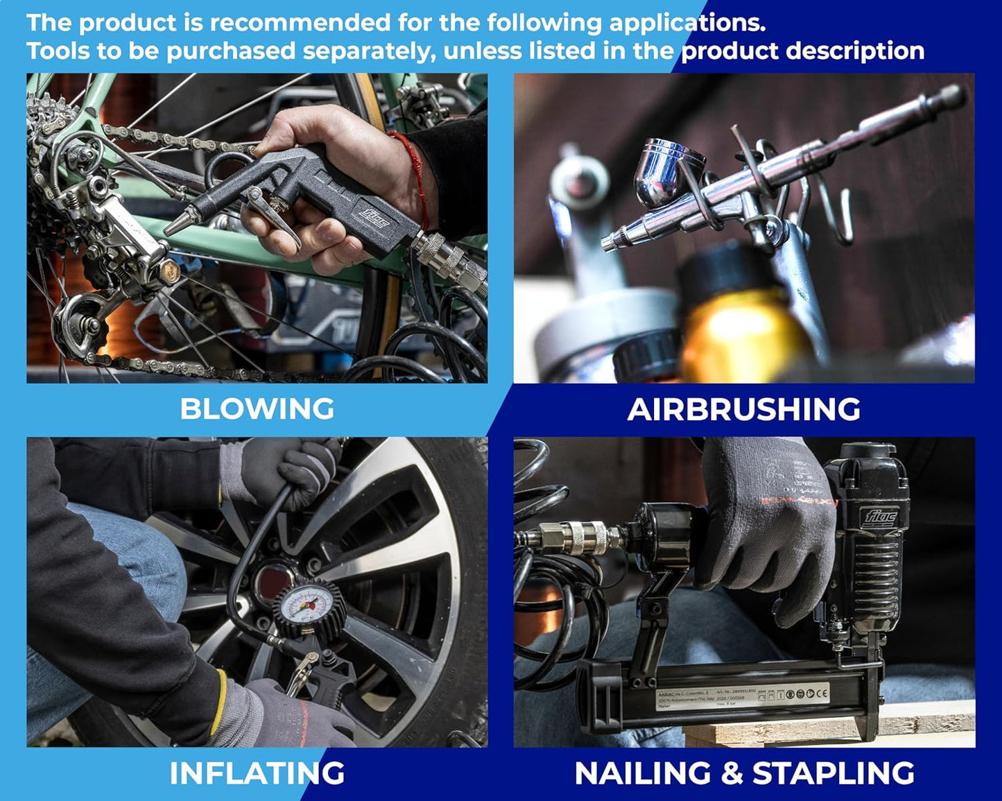 Luchtcompressor – Aircompressor – Persluchtcompressor – Zuigercompressor – Olievrije Compressor – Draagbaar En Lichtgewicht – Max. Druk 8 Bar