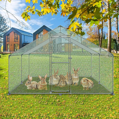 Kippenhok – Kleindierhok – Kippenren – Pluimveehok – Kippenhuis – 3x2x2 Meter – Verzinkt Staal – PE Zonnedak Met Slot