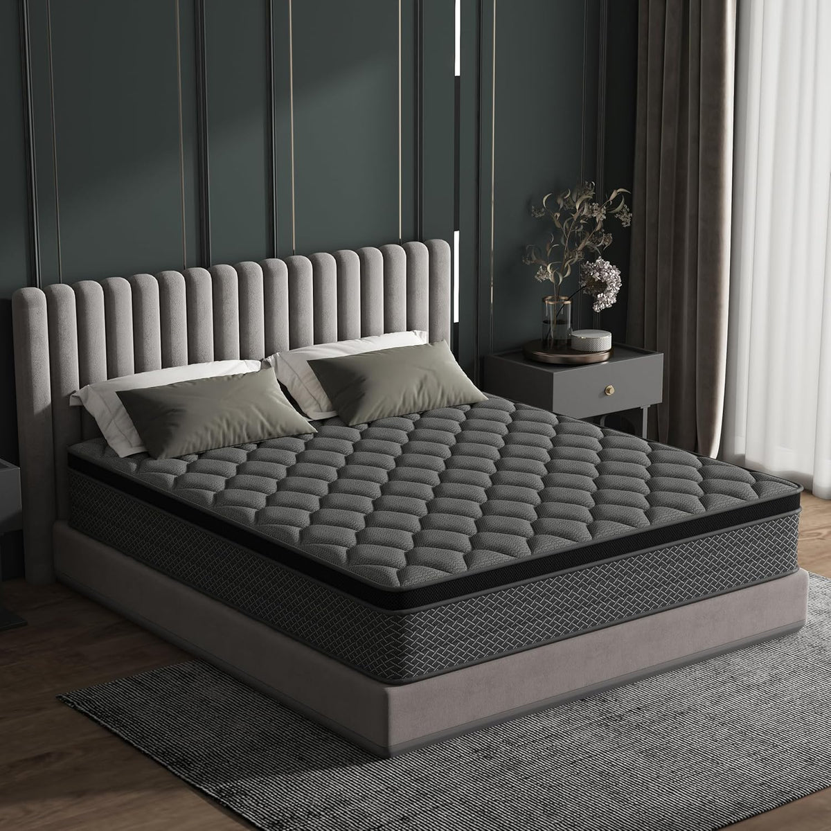 Matras 160 x 200 cm, boxspringbed, hardheidsgraad H3, geschikt voor kinderen en volwassenen, Öko-Tex gecertificeerd, ergonomisch matras met 7 zones, hoogte 20 cm
