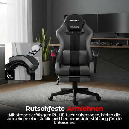 Gamingstoel – Bureaustoel – Computestoel – PC Stoel – Gamestoel – Ergonomisch Design – Verstelbare Voetsteun – Ademend Mesh – Geschikt tot 185 cm – Draaggewicht 140 kg