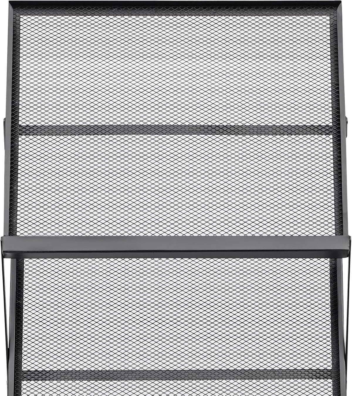 4 Layer A3 Folder Foldable Magazine Stand Display Modern Literature Stand Floor Setup Catalog Racks with Non-Slip Feet for Office Scholarships Schools Black 46 x 37 x 132 - QUORE