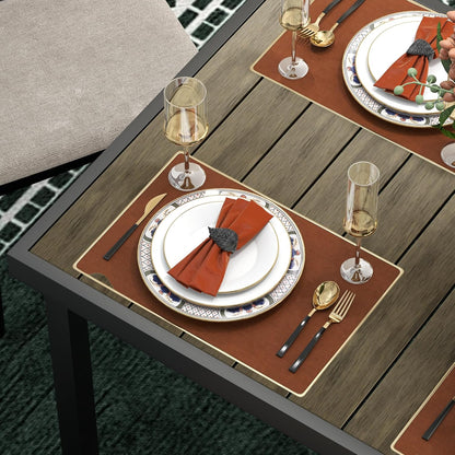 Tuintafel – Tuin Eettafel – Balkontafel – Picknicktafel – Buiten Tafel – Weerbestendig Kunststof Blad – Aluminium Frame 190x90 cm – 8 Persoons