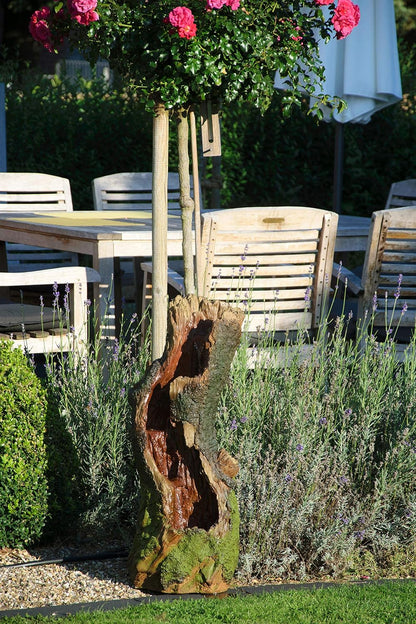 dobar® 96310e Tuinfontein met groot design, natuurgeest, terrasfontein met ledverlichting, waterval van polyhars, fontein voor buiten, decoratieve sierfontein, boomlook, 33 x 28 x 78 cm