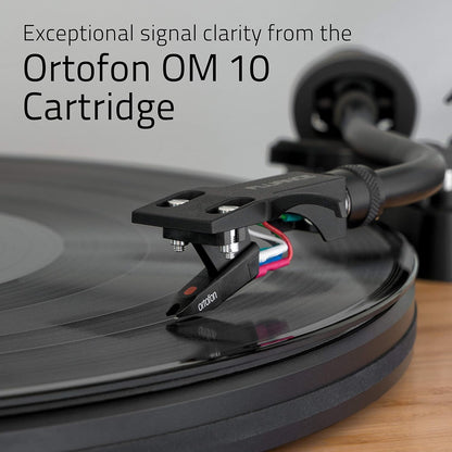 Fluance RT82 Reference High Fidelity Vinyl draaitafel record speler met Ortofon OM10 cartridge, Speed Control motor, High Mass MDF Wood Plint, trillingsisolatievoet - bamboe