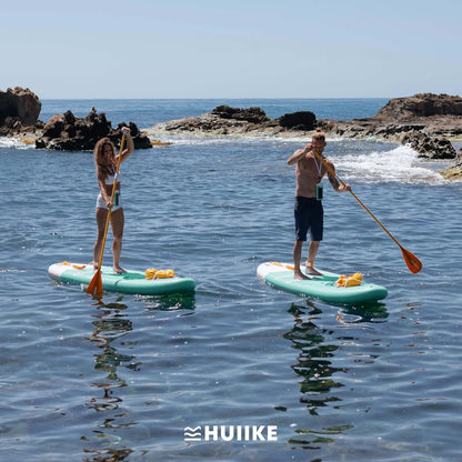 HUIIKE Opblaasbaar surfboard met accessoires, peddel, bronnen, opblaasbaar, stand-up paddleboard, hoge stabiliteit en weerstand, 305 x 84 x 15 cm, belastbaar tot 130 kg