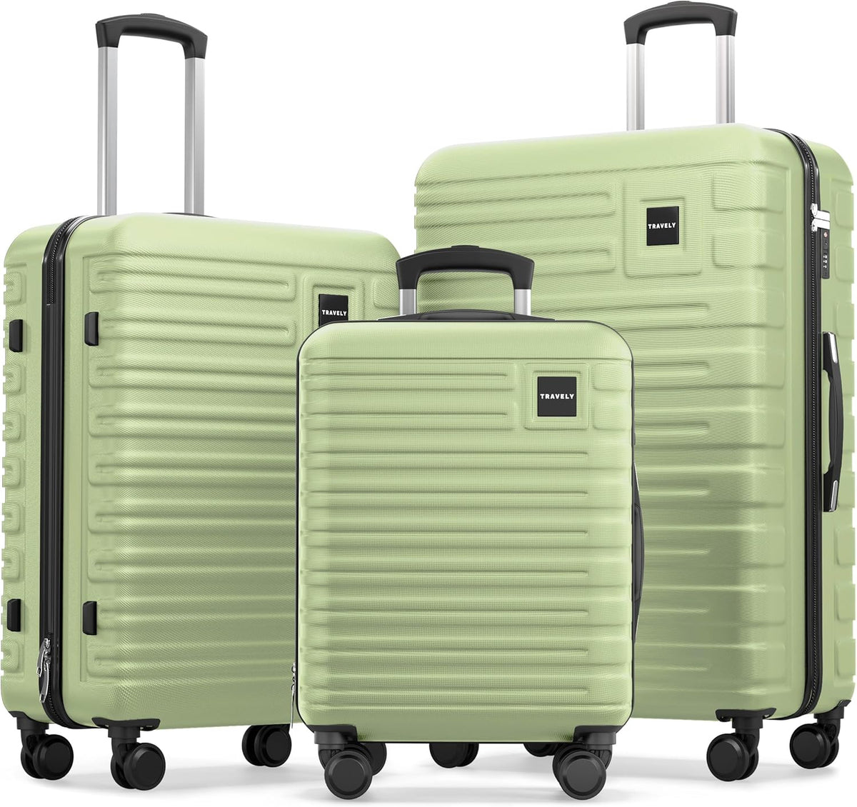 Polycarbonaat Kofferset 77cm + 67cm + 55cm - zeer robuuste hardschalige koffer met zachte wielen & TSA-slot, reiskoffer, koffer & trolley, reiskoffer met wielen