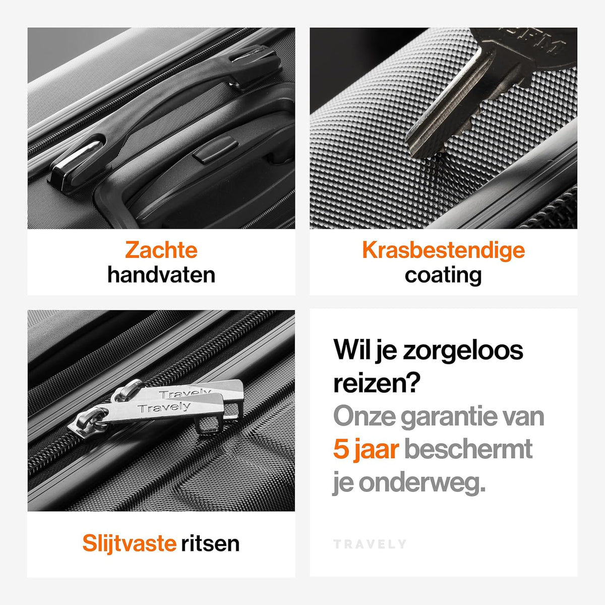 Polycarbonaat Koffer XL 77cm - 100 liter intern volume - zeer robuuste hardschalige koffer met zachte wielen & TSA-slot, reiskoffer, koffer & trolley, reiskoffer met wielen