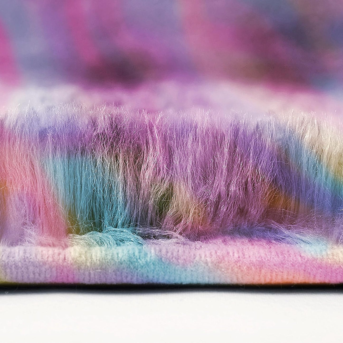 AMEHA Regenboog Pluche Tapijten Woonkamer Slaapkamer Groot 200x290 cm Kleurrijke Zachte Pluche Antislip Vloerkleed voor Kinderkamer Meisjes Jongens Kinderen Tapijt Niet-uitscheurend