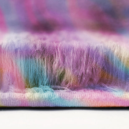 AMEHA Regenboog Pluche Tapijten Woonkamer Slaapkamer Groot 200x290 cm Kleurrijke Zachte Pluche Antislip Vloerkleed voor Kinderkamer Meisjes Jongens Kinderen Tapijt Niet-uitscheurend