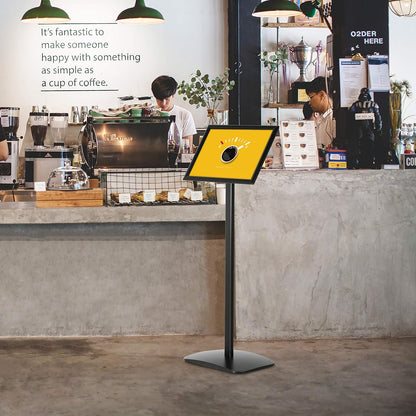 Infostandaard DIN A3 – Posterstandaard, Affichestandaard, Menustandaard, Displaystandaard – Zwart, Staand En Liggend Inzetbaar – Klik- En Klapframe – Zware Aluminium Voet, 1,20 M Hoog