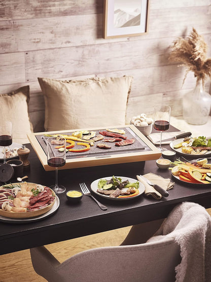 Pierre® Deluxe Grill met licht houten frame + schraper
