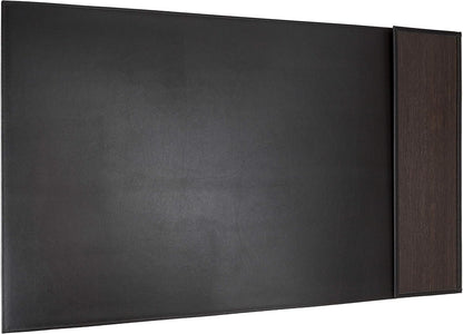 Desk Pad"Tom" voor linkshandig | Gemaakt van leer en echt hout | Desk Mat 28 Inch (620 mm x 360 mm) Smoked Oak